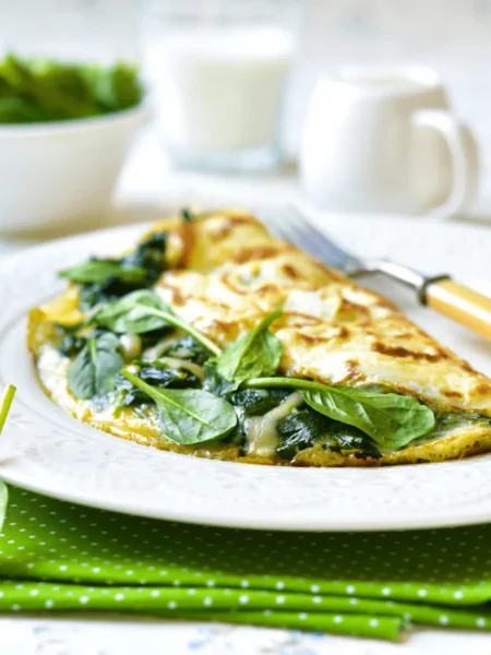 Omelete de Claras com Espinafre